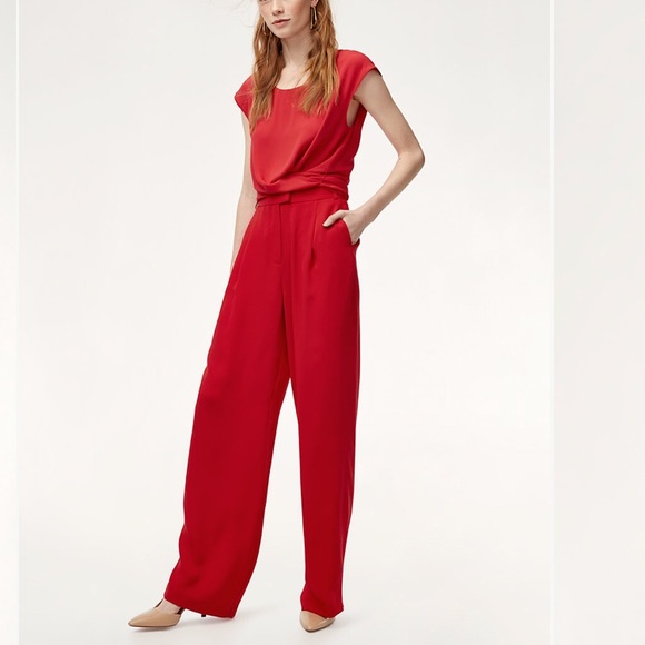 ARITZIA BABATON AZIZA BLOUSE RED - Picture 1 of 6